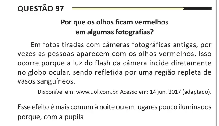 Enunciado da questão 97 do ENEM 2025 Dia 2