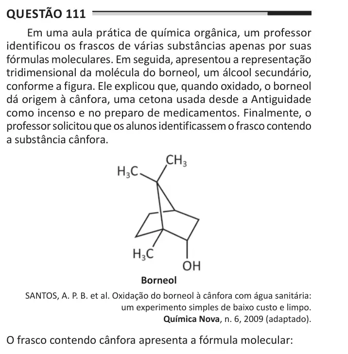 Enunciado da questão 111 do ENEM 2025