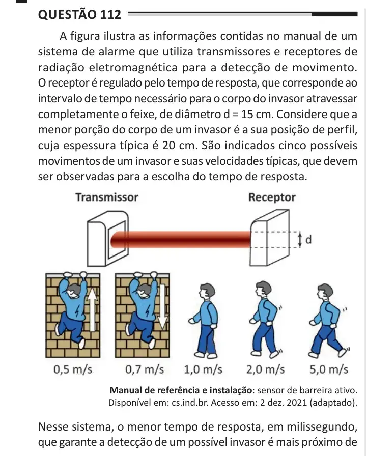 Enunciado da questão 112 do ENEM 2025