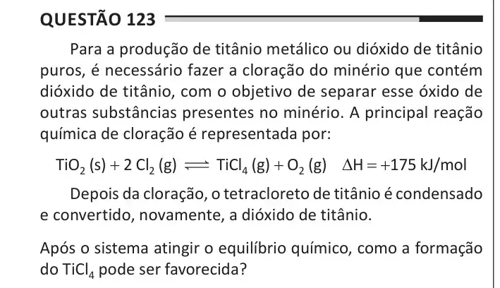 Enunciado da questão 123 do ENEM 2025