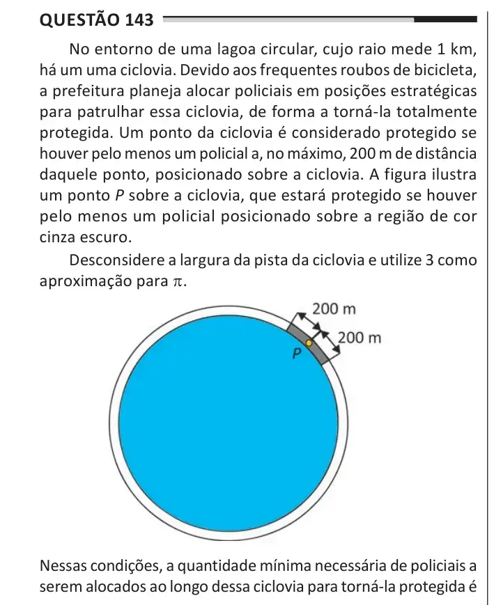 Enunciado da questão 143 do ENEM 2025