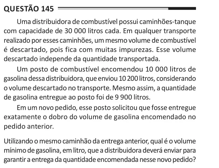 Enunciado da questão 145 do ENEM 2025