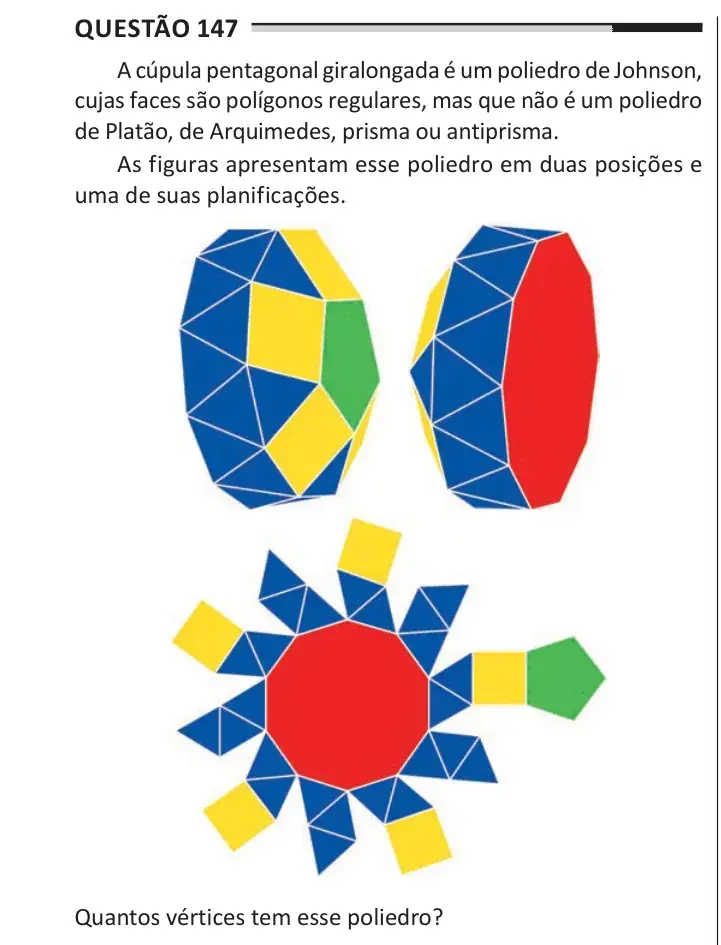 Enunciado da questão 147 do ENEM 2025