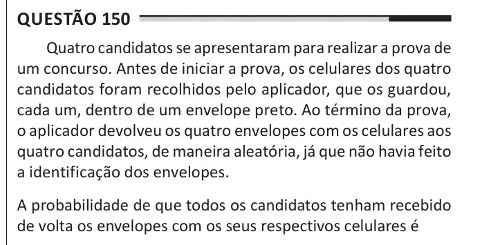 Enunciado da questão 150 do ENEM 2025