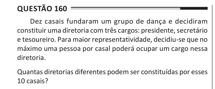 Enunciado da questão 160 do ENEM 2025
