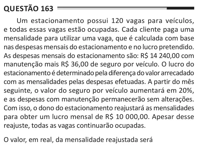 Enunciado da questão 163 do ENEM 2025