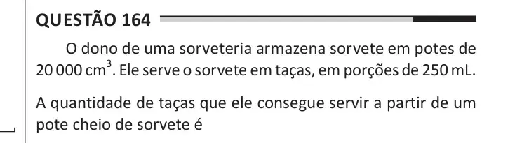 Enunciado da questão 164 do ENEM 2025