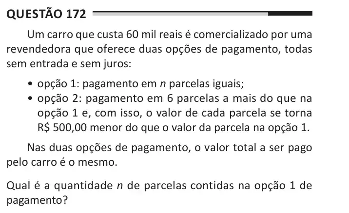 Enunciado da questão 172 do ENEM 2025