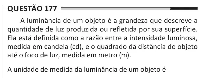 Enunciado da questão 177 do ENEM 2025