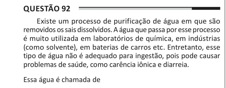 Enunciado da questão 92 do ENEM 2025