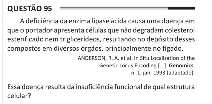 Enunciado da questão 95 do ENEM 2025