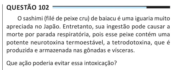 Enunciado da questão 102 do ENEM 2025 Dia 2