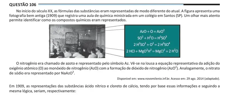Enunciado da questão 106 do ENEM 2025 Dia 2