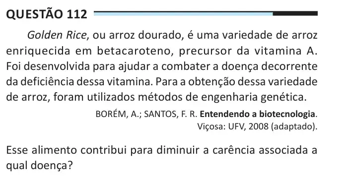 Enunciado da questão 112 do ENEM 2025 Dia 2