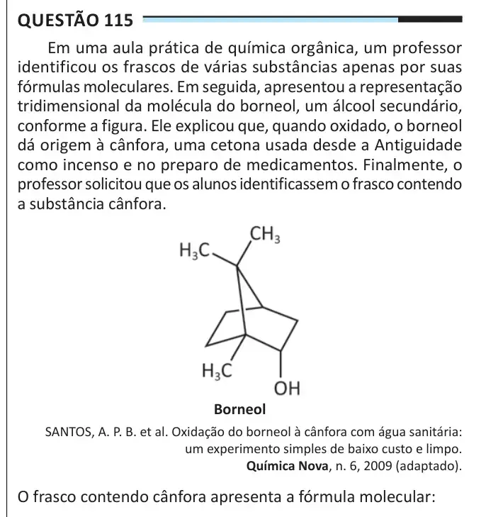 Enunciado da questão 115 do ENEM 2025 Dia 2