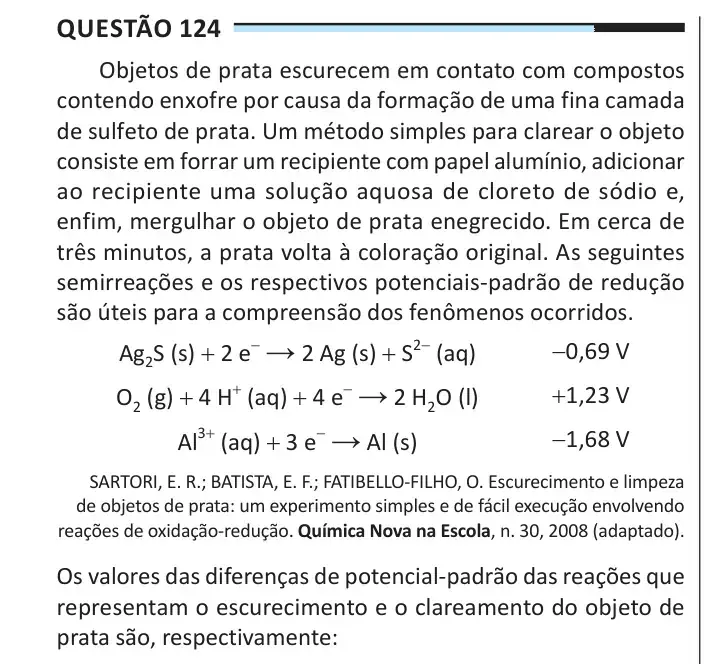 Enunciado da questão 124 do ENEM 2025 Dia 2
