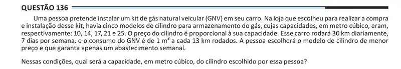 Enunciado da questão 136 do ENEM 2025 Dia 2