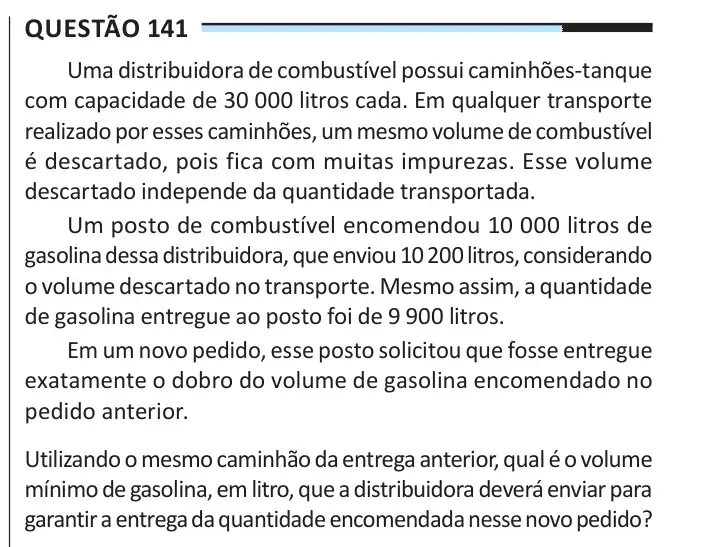 Enunciado da questão 141 do ENEM 2025 Dia 2
