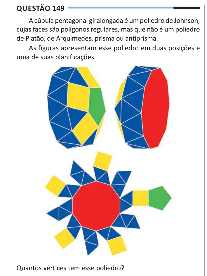 Enunciado da questão 149 do ENEM 2025 Dia 2