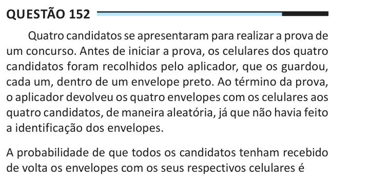 Enunciado da questão 152 do ENEM 2025 Dia 2