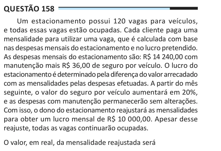 Enunciado da questão 158 do ENEM 2025 Dia 2