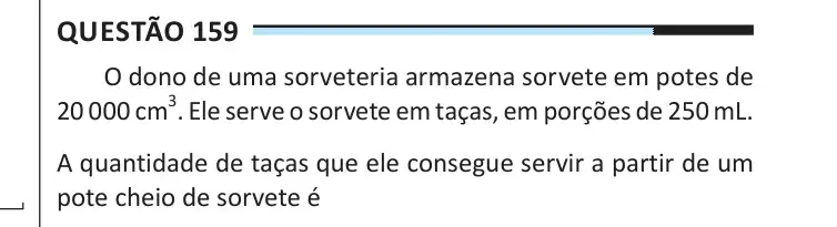 Enunciado da questão 159 do ENEM 2025 Dia 2