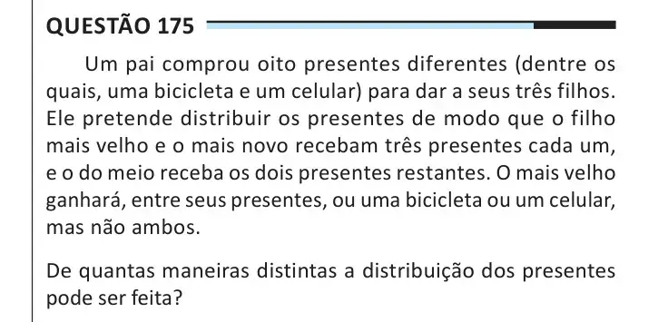 Enunciado da questão 175 do ENEM 2025 Dia 2