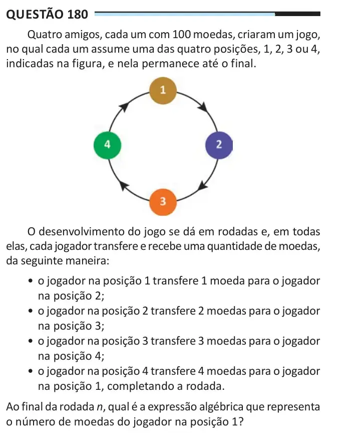 Enunciado da questão 180 do ENEM 2025 Dia 2