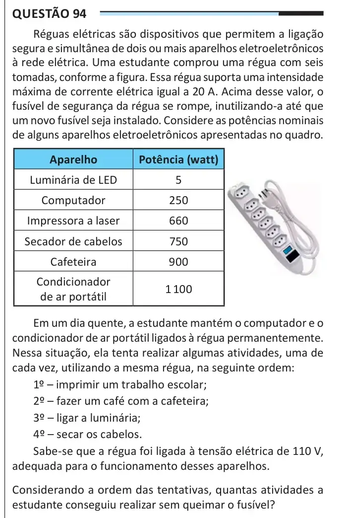 Enunciado da questão 94 do ENEM 2025 Dia 2