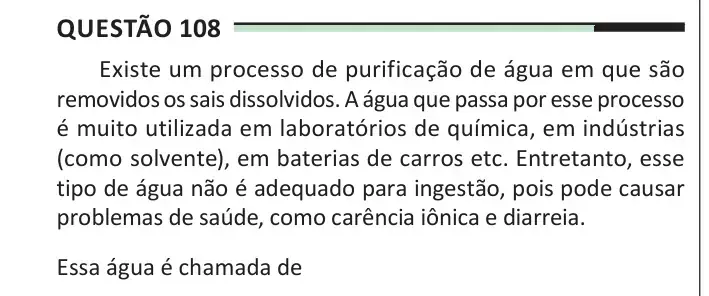 Enunciado da questão 108 do ENEM 2025 Dia 2