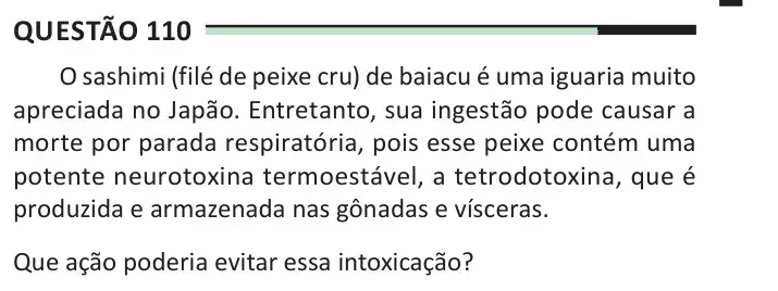 Enunciado da questão 110 do ENEM 2025 Dia 2