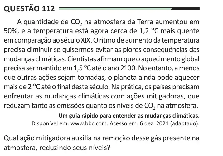 Enunciado da questão 112 do ENEM 2025 Dia 2