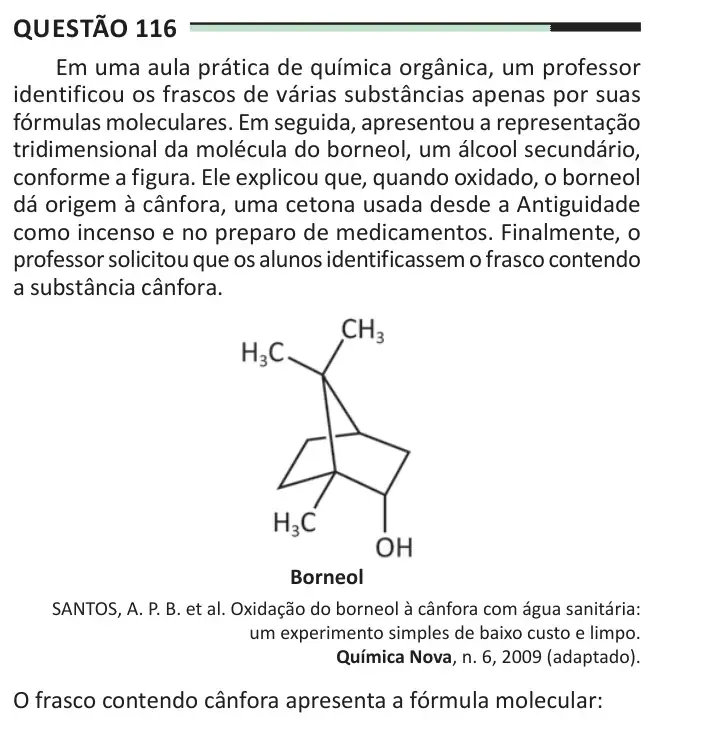 Enunciado da questão 116 do ENEM 2025 Dia 2
