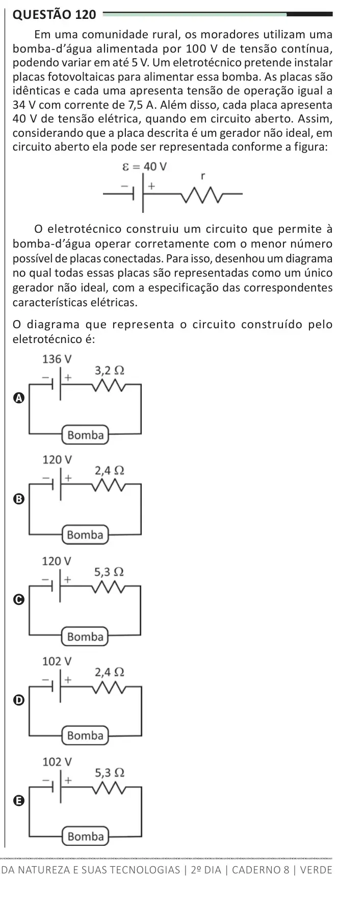 Enunciado da questão 120 do ENEM 2025 Dia 2