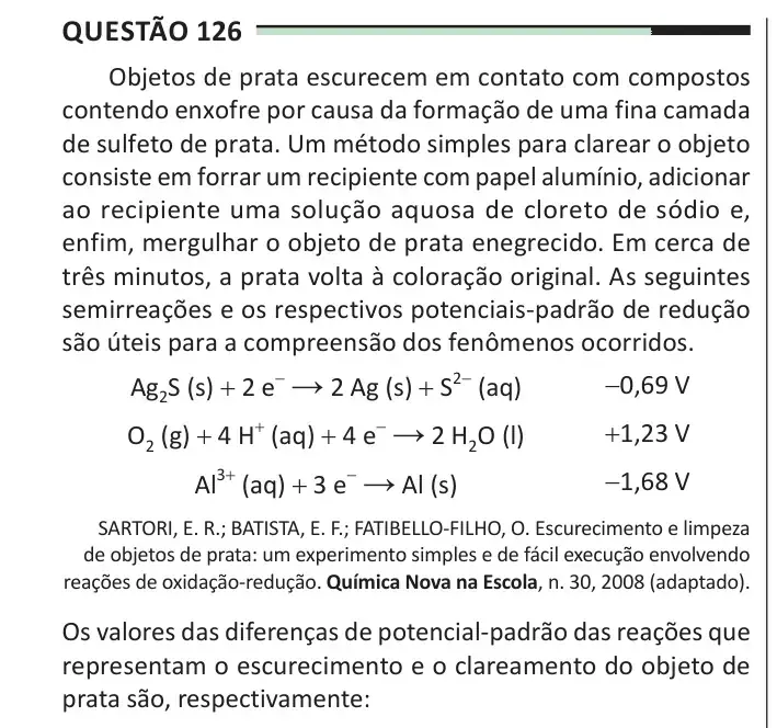 Enunciado da questão 126 do ENEM 2025 Dia 2