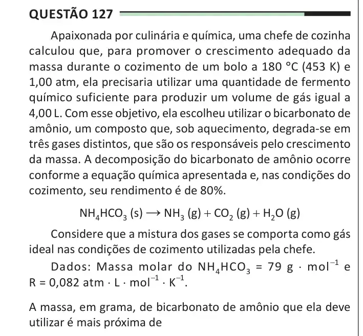 Enunciado da questão 127 do ENEM 2025 Dia 2