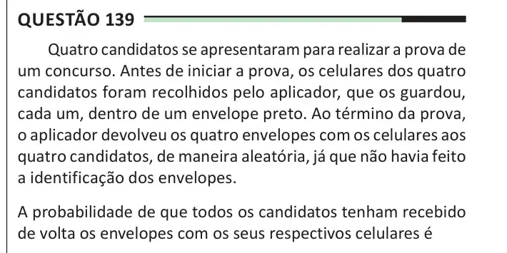 Enunciado da questão 139 do ENEM 2025 Dia 2