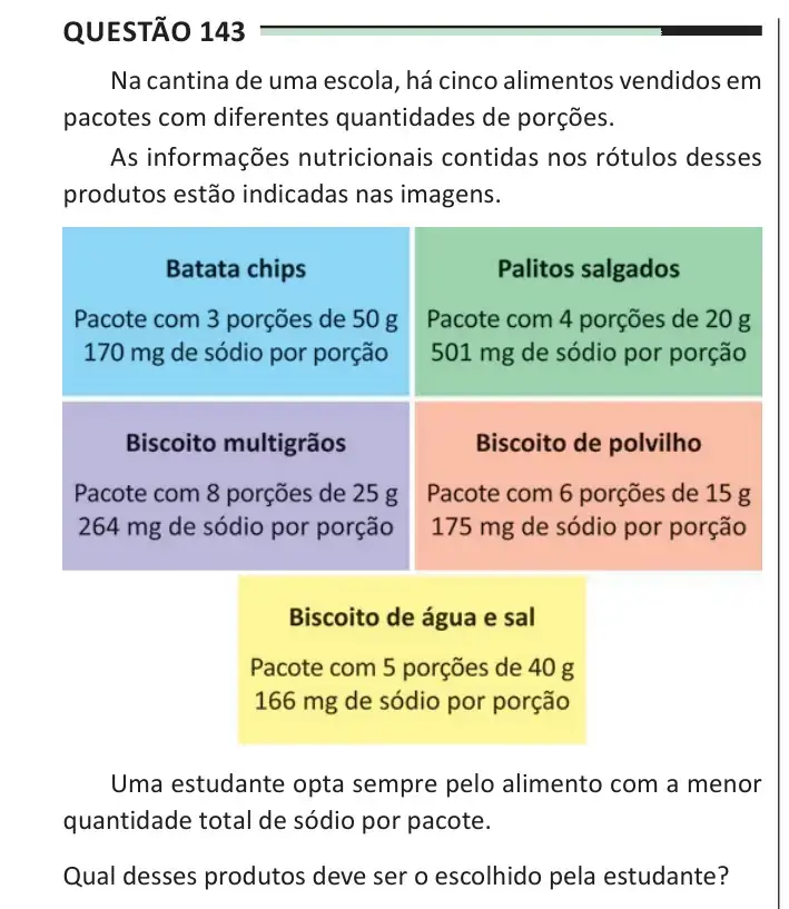 Enunciado da questão 143 do ENEM 2025 Dia 2