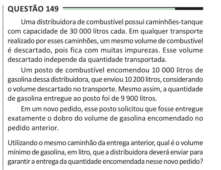 Enunciado da questão 149 do ENEM 2025 Dia 2