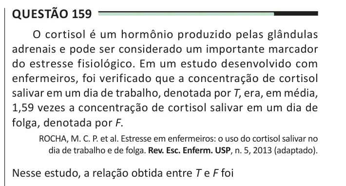 Enunciado da questão 159 do ENEM 2025 Dia 2