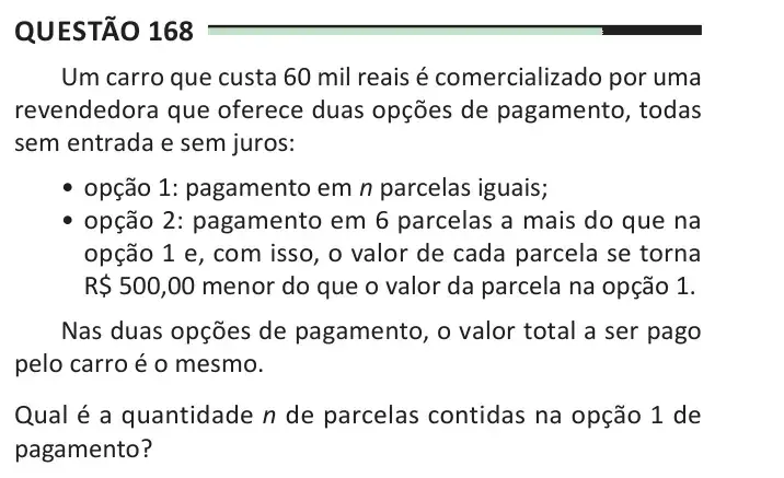 Enunciado da questão 168 do ENEM 2025 Dia 2