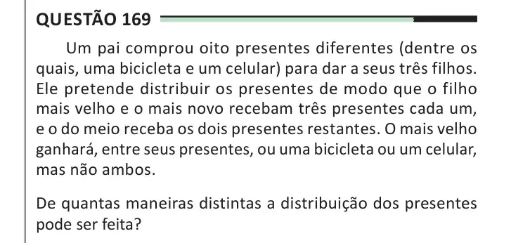 Enunciado da questão 169 do ENEM 2025 Dia 2