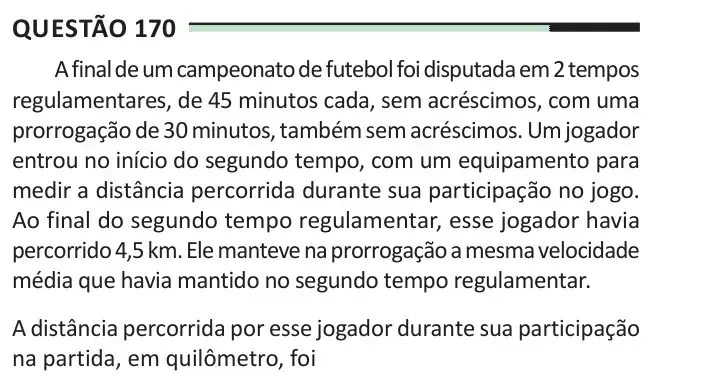 Enunciado da questão 170 do ENEM 2025 Dia 2