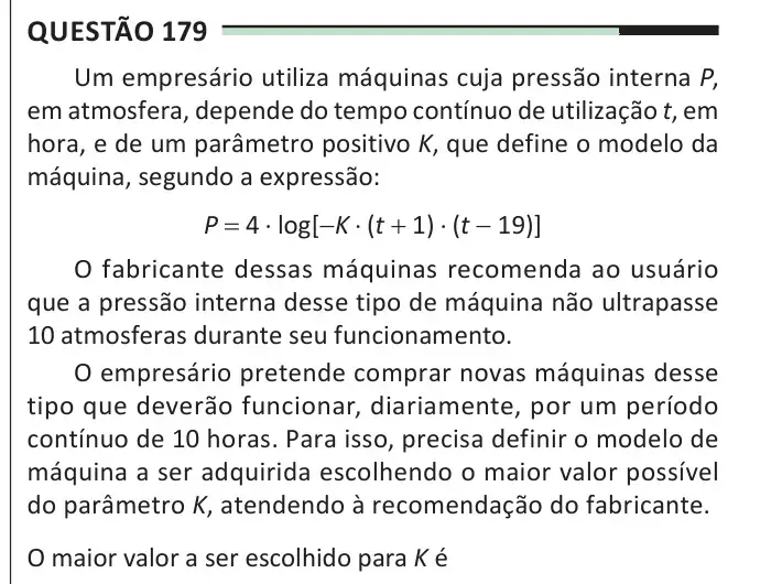 Enunciado da questão 179 do ENEM 2025 Dia 2