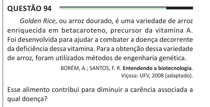 Enunciado da questão 94 do ENEM 2025 Dia 2